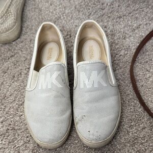 Michael Kors Cream Perforated Slip-Ons